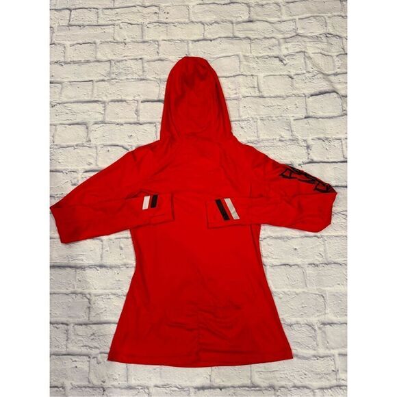 Flag nor Fail ladies Track Base Layer Hoodie in Red Size Medium - Picture 5 of 5